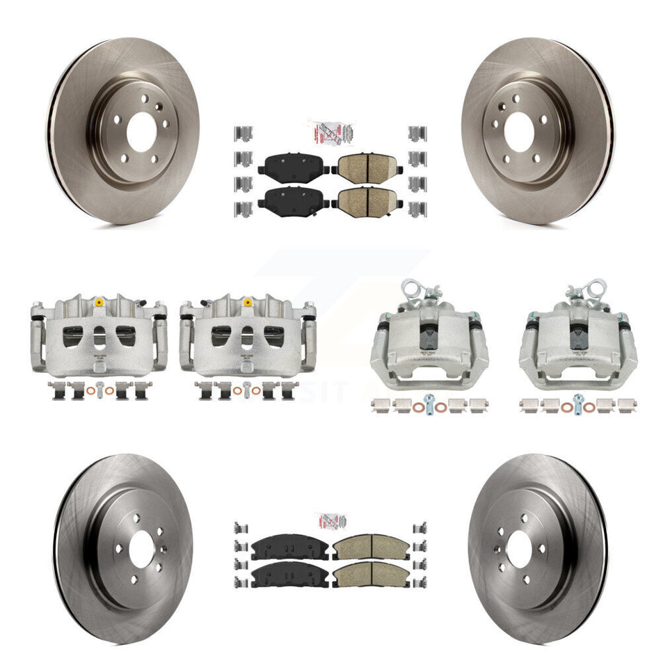 Front Rear Disc Brake Caliper Rotors Ceramic Pad Kit (10Pc) For 2013 Ford Explorer Sport KC8-102783N