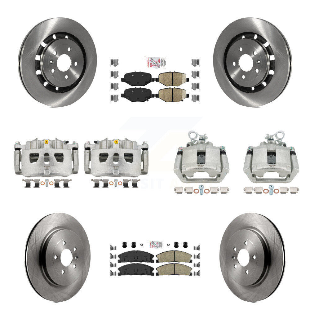 Front Rear Brake Caliper Rotors Ceramic Pad Kit (10Pc) For Ford Explorer Flex Taurus MKS KC8-102790N