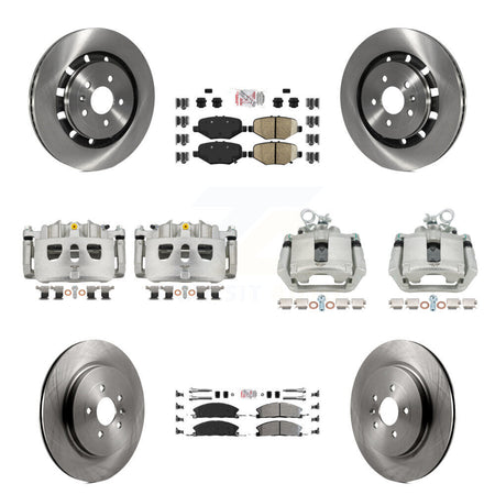 Front Rear Brake Caliper Rotor Semi-Metallic Pad Kit (10Pc) For Ford Explorer Flex Sedan KC8-102794N