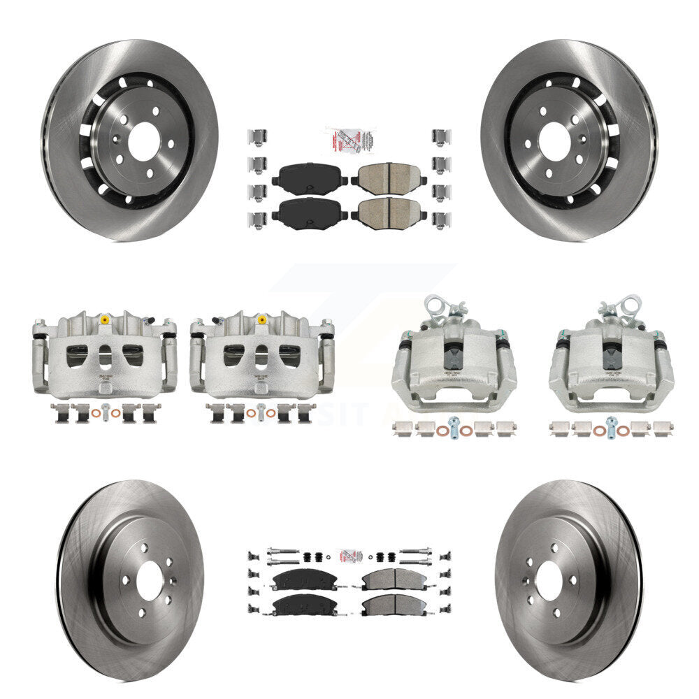 Front Rear Brake Caliper Rotor & Ameribrakes Pad Kit (10Pc) For Ford Explorer Police MKS KC8-102797N