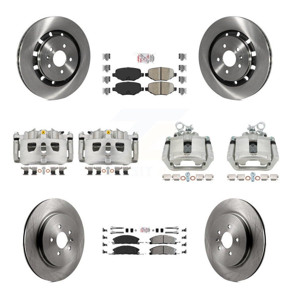 Front Rear Brake Caliper Rotor & Ameribrakes Pad Kit (10Pc) For Ford Explorer Police MKS KC8-102797N