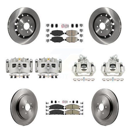 Front Rear Disc Brake Caliper Rotors And Ceramic Pads Kit (10Pc) For 2016 Lincoln MKS KC8-102813N