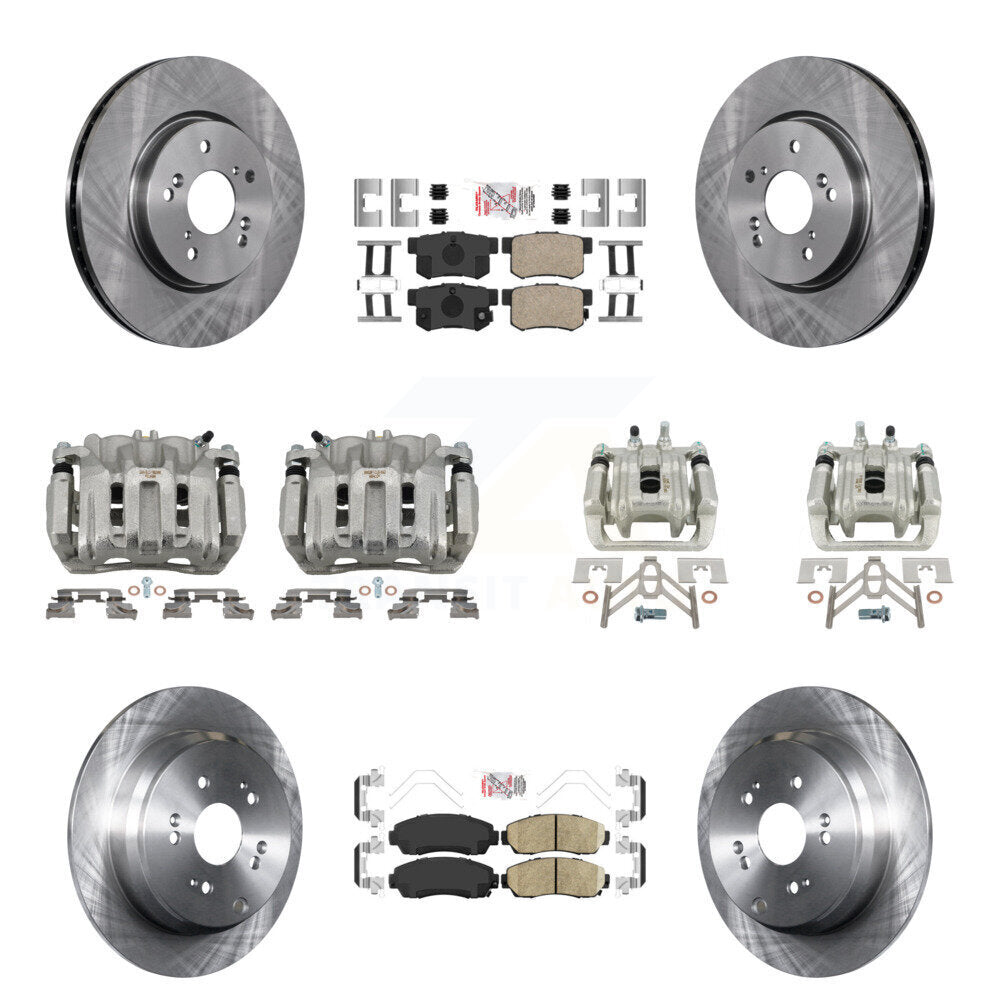 Front Rear Disc Brake Caliper Rotors And Ceramic Pads Kit (10Pc) For Acura RDX KC8-102820N