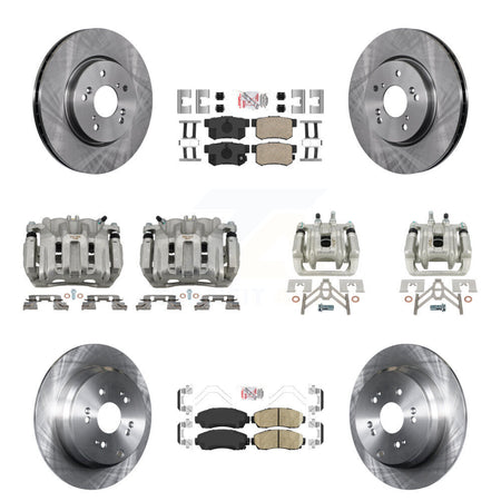 Front Rear Disc Brake Caliper Rotors And Ceramic Pads Kit (10Pc) For Acura RDX KC8-102820N