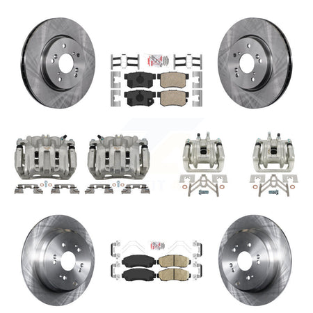 Front Rear Disc Brake Caliper Rotors And Ceramic Pads Kit (10Pc) For Acura RDX KC8-102822N