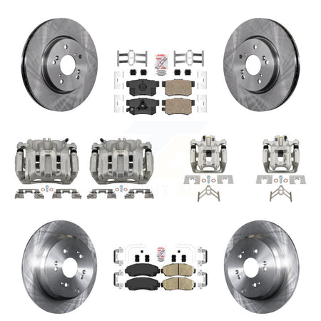Front Rear Disc Brake Caliper Rotors And Ceramic Pads Kit (10Pc) For Honda CR-V KC8-102829N