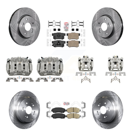 Front Rear Disc Brake Caliper Rotors And Ceramic Pads Kit (10Pc) For Honda CR-V KC8-102830N