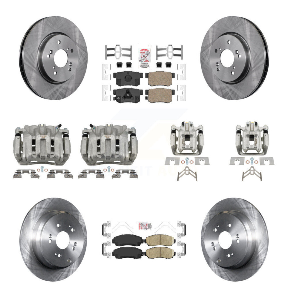 Front Rear Disc Brake Caliper Rotors And Ceramic Pads Kit (10Pc) For Honda CR-V KC8-102830N