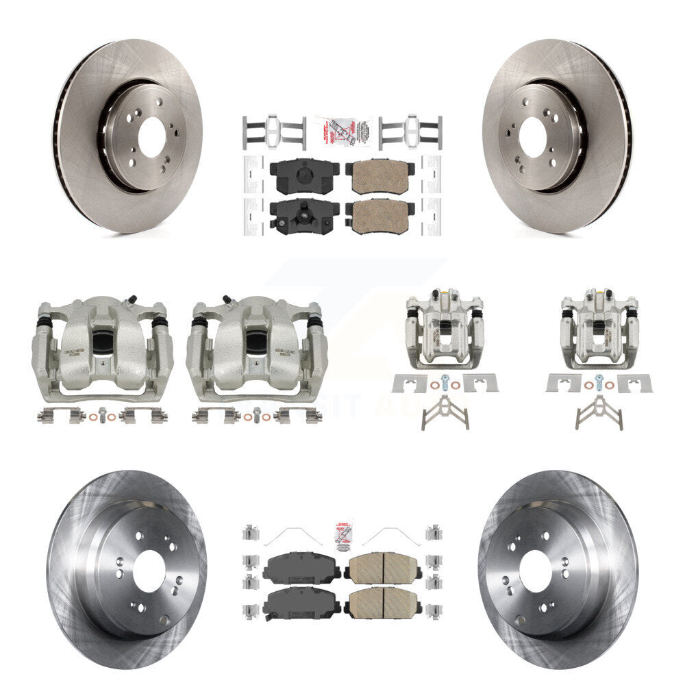 Front Rear Disc Brake Caliper Rotors And Ceramic Pads Kit (10Pc) For 2016-2018 Acura RDX KC8-102831N