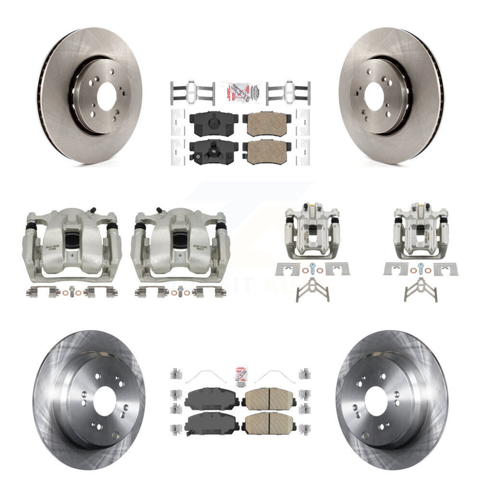Front Rear Disc Brake Caliper Rotors And Ceramic Pads Kit (10Pc) For 2016-2018 Acura RDX KC8-102831N