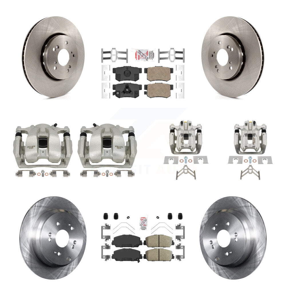 Front Rear Disc Brake Caliper Rotors And Ceramic Pads Kit (10Pc) For 2016-2018 Acura RDX KC8-102832N