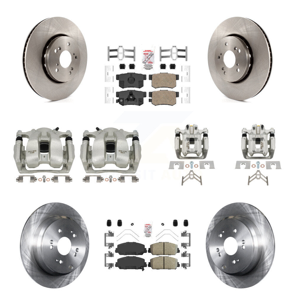 Front Rear Disc Brake Caliper Rotors And Ceramic Pads Kit (10Pc) For 2016-2018 Acura RDX KC8-102834N