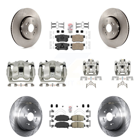 Front Rear Disc Brake Caliper Rotors And Ceramic Pads Kit (10Pc) For 2016-2018 Acura RDX KC8-102834N