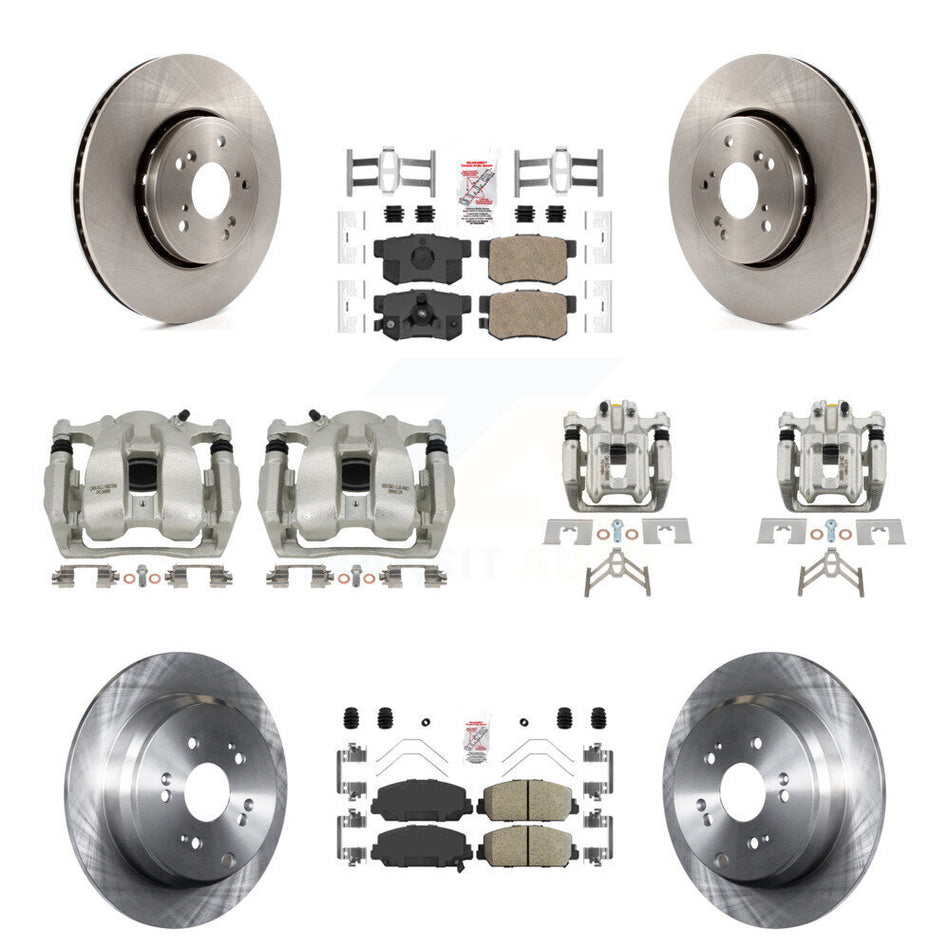 Front Rear Disc Brake Caliper Rotors And Ceramic Pads Kit (10Pc) For 2016-2018 Acura RDX KC8-102834N
