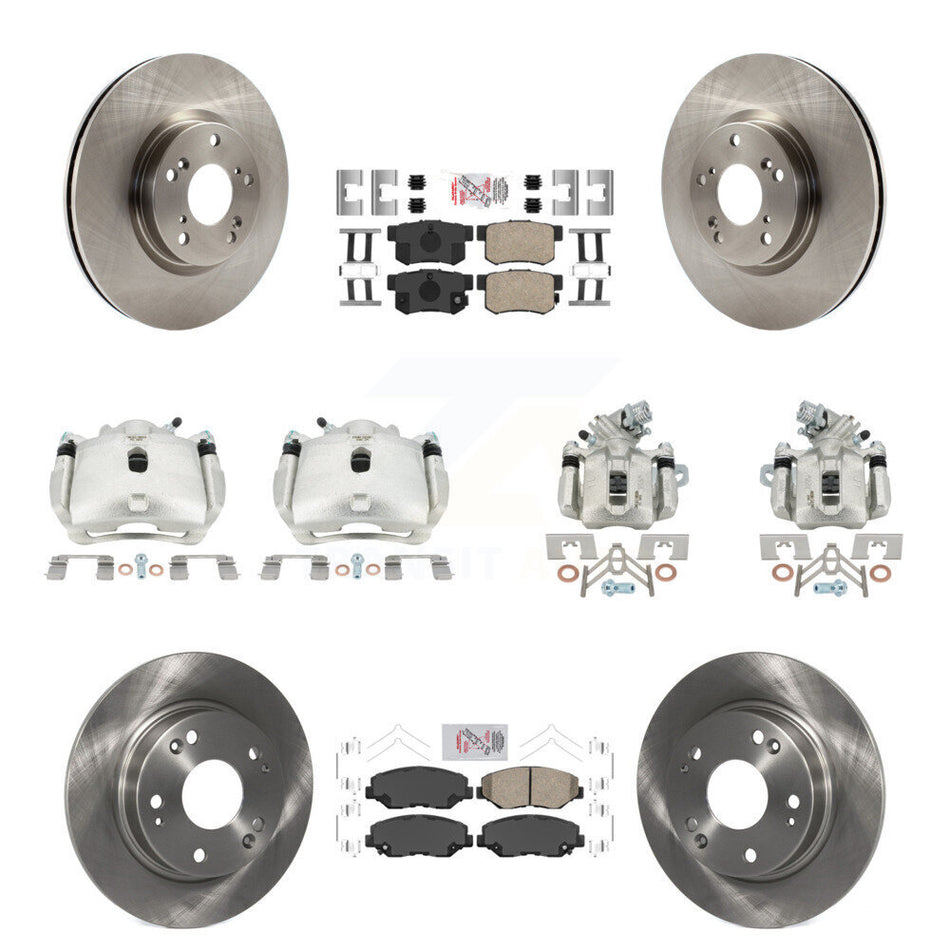 Front Rear Disc Brake Caliper Rotor And Ceramic Pad Kit (10Pc) For Honda Civic Acura ILX KC8-102839N