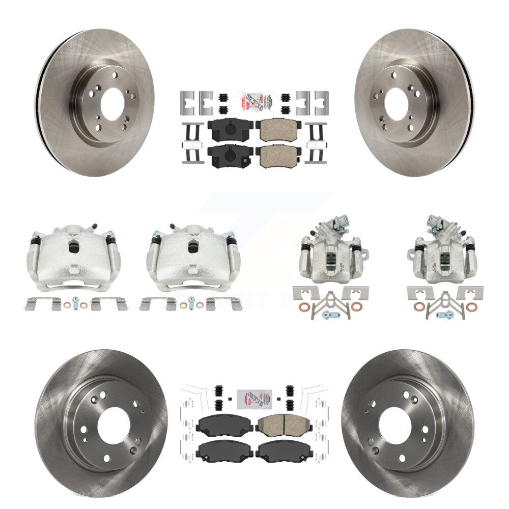 Front Rear Disc Brake Caliper Rotor And Ceramic Pad Kit (10Pc) For Honda Civic Acura ILX KC8-102840N