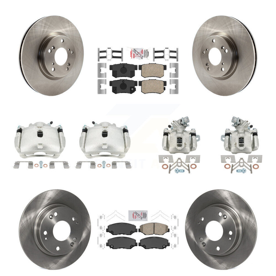 Front Rear Disc Brake Caliper Rotor And Ceramic Pad Kit (10Pc) For Honda Civic Acura ILX KC8-102841N