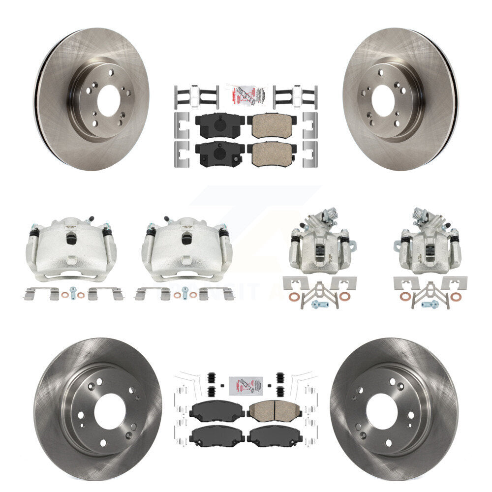 Front Rear Disc Brake Caliper Rotor And Ceramic Pad Kit (10Pc) For Honda Civic Acura ILX KC8-102842N