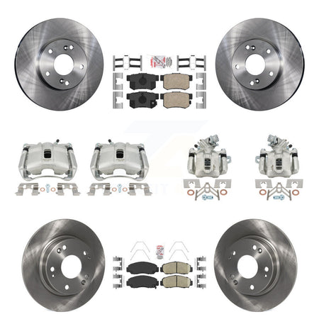 Front Rear Disc Brake Caliper Rotors And Ceramic Pads Kit (10Pc) For Acura CSX KC8-102845N