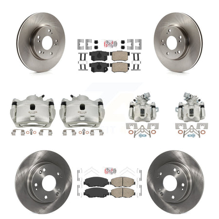 Front Rear Disc Brake Caliper Rotors And Ceramic Pads Kit (10Pc) For 2013 Acura ILX 2.0L KC8-102849N