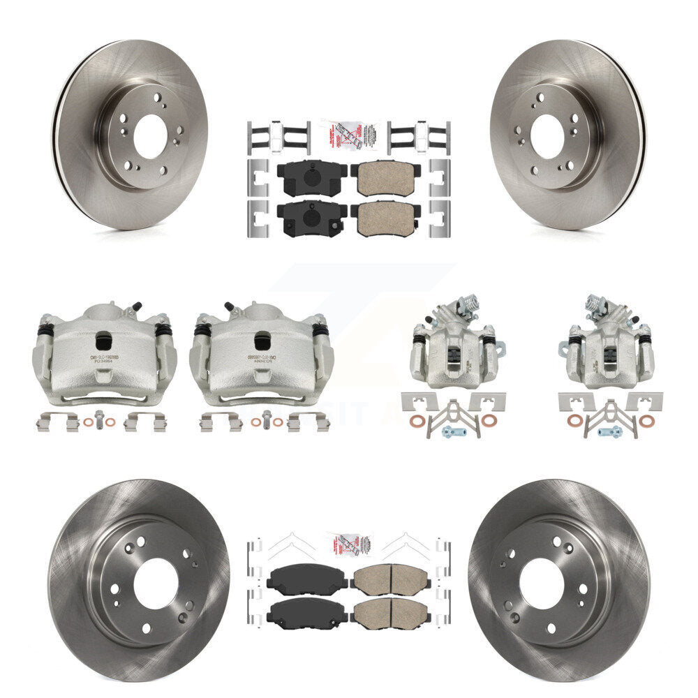 Front Rear Disc Brake Caliper Rotors And Ceramic Pads Kit (10Pc) For 2013 Acura ILX 2.0L KC8-102851N