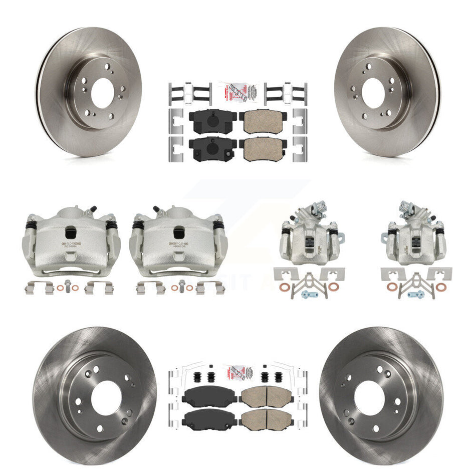 Front Rear Disc Brake Caliper Rotors And Ceramic Pads Kit (10Pc) For 2013 Acura ILX 2.0L KC8-102852N