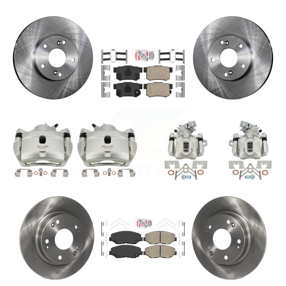 Front Rear Disc Brake Caliper Rotors Ceramic Pad Kit (10Pc) For 2014-2015 Acura ILX 2.0L KC8-102859N