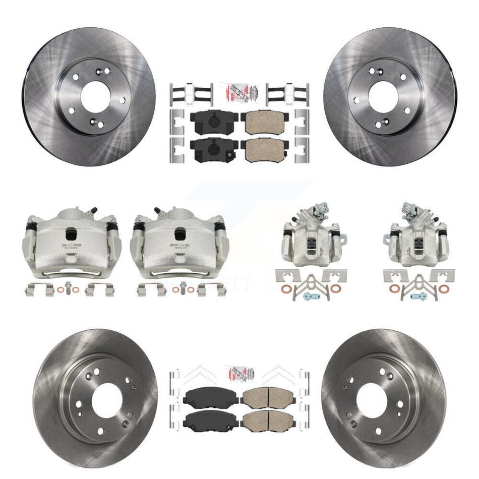 Front Rear Disc Brake Caliper Rotors Ceramic Pad Kit (10Pc) For 2014-2015 Acura ILX 2.0L KC8-102859N
