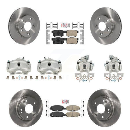 Front Rear Disc Brake Caliper Rotors And Ceramic Pads Kit (10Pc) For Honda Civic KC8-102867N
