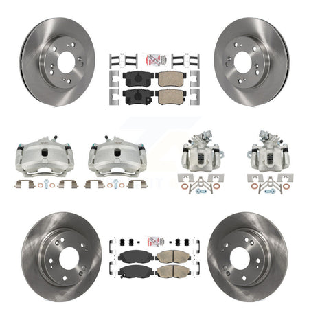 Front Rear Disc Brake Caliper Rotors And Ceramic Pads Kit (10Pc) For Honda Civic KC8-102868N