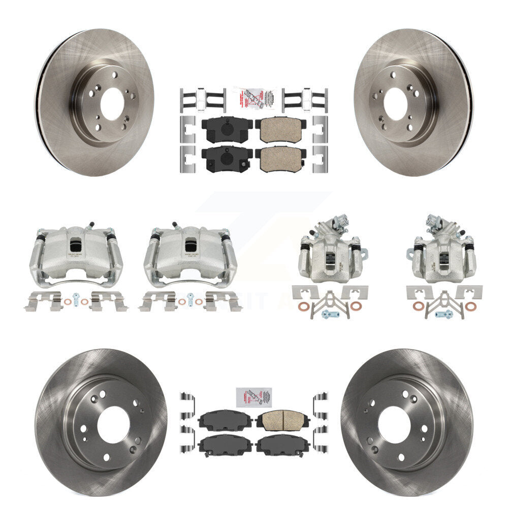 Front Rear Brake Caliper Rotor And Ceramic Pad Kit (10Pc) For 2007-2010 Acura CSX Type-S KC8-102872N