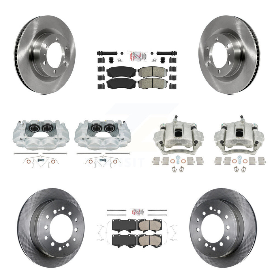 Front Rear Disc Brake Caliper Rotors And PADSMATERIAL Pads Kit (10Pc) For Toyota 4Runner Lexus GX460 KC8-102881N