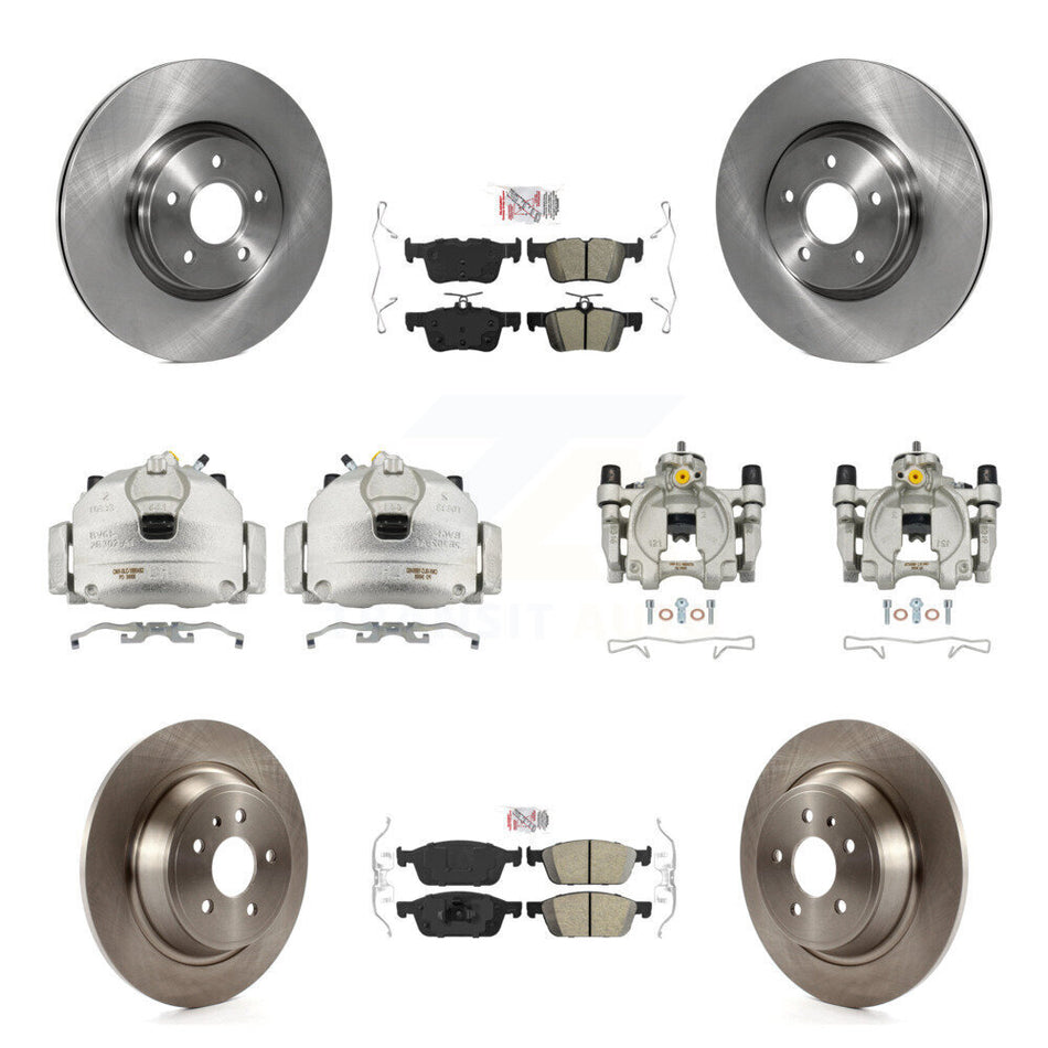 Front Rear Brake Caliper Rotors & Ameribrakes Pad Kit (10Pc) For Ford Escape Lincoln MKC KC8-102884N
