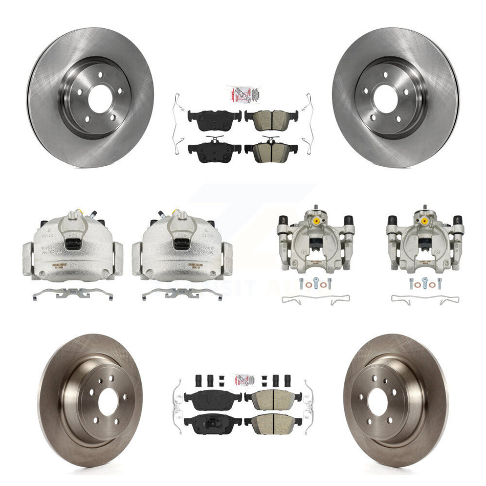 Front Rear Brake Caliper Rotors & Ameribrakes Pad Kit (10Pc) For Ford Escape Lincoln MKC KC8-102885N