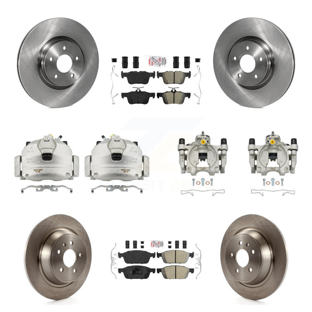 Front Rear Brake Caliper Rotors & Ameribrakes Pad Kit (10Pc) For Ford Escape Lincoln MKC KC8-102887N