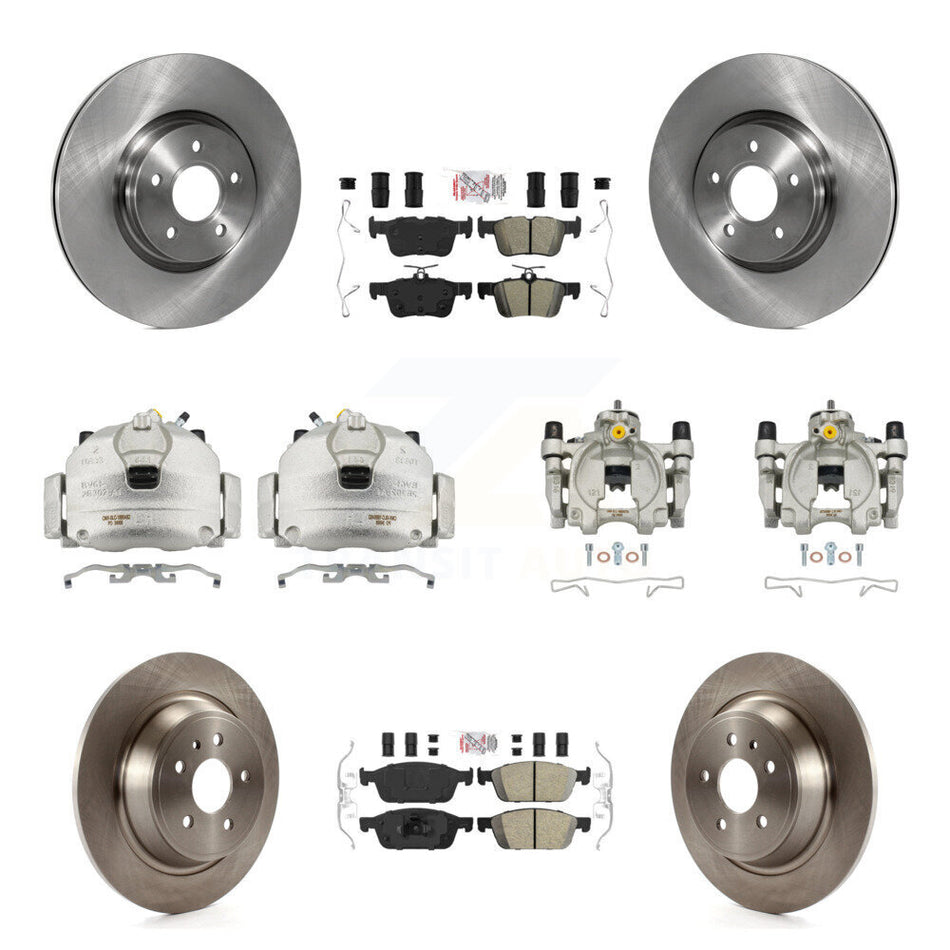 Front Rear Brake Caliper Rotors & Ameribrakes Pad Kit (10Pc) For Ford Escape Lincoln MKC KC8-102887N