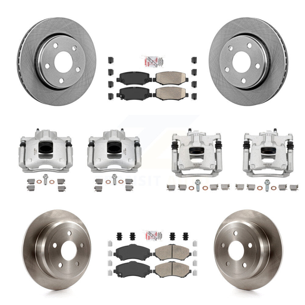 Front Rear Disc Brake Caliper Rotors And Ceramic Pads Kit (10Pc) For Jeep Wrangler KC8-102892N