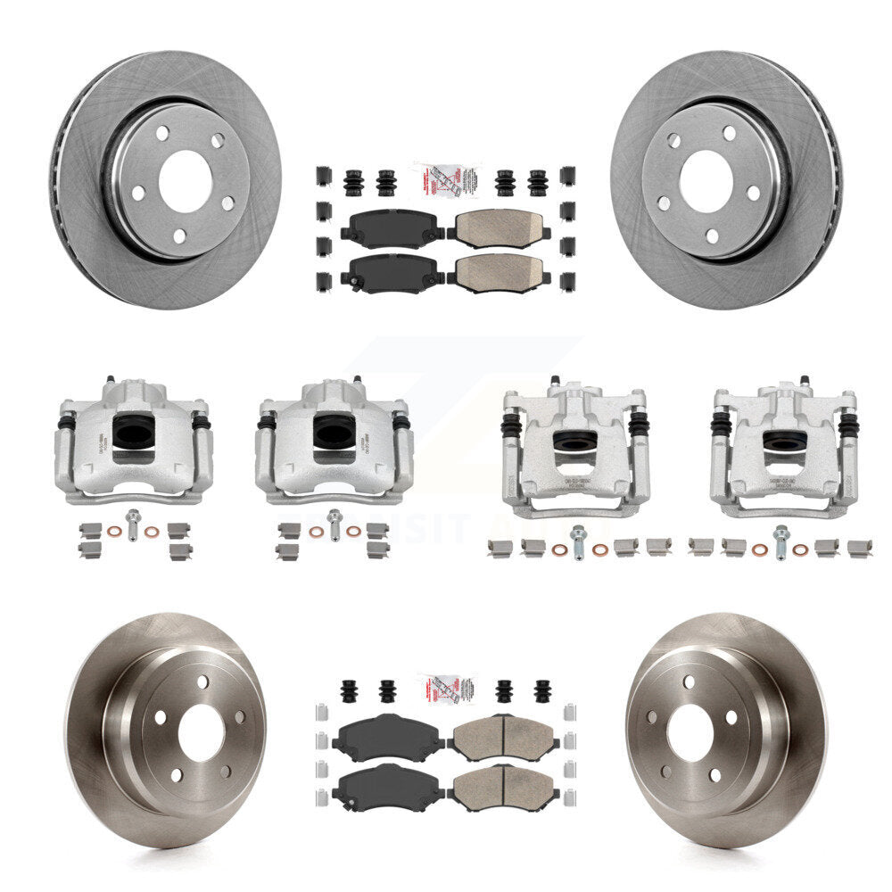 Front Rear Disc Brake Caliper Rotors And Ceramic Pads Kit (10Pc) For Jeep Wrangler KC8-102894N