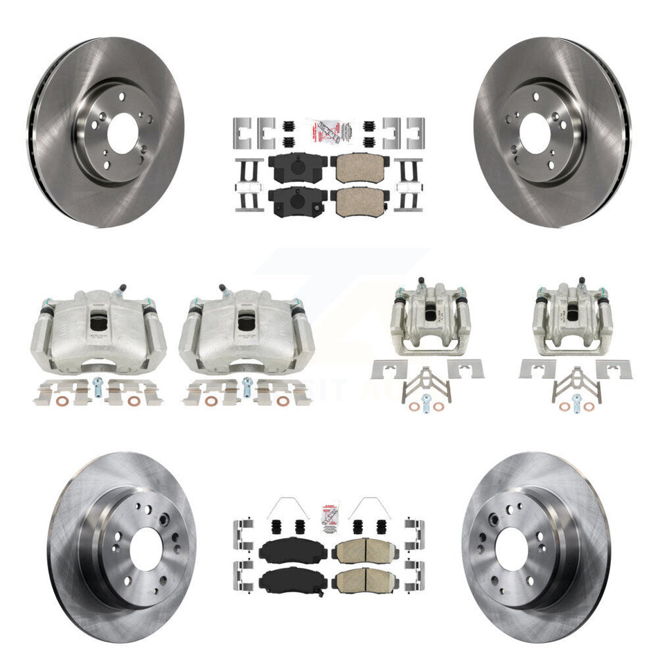 Front Rear Disc Brake Caliper Rotors And Ceramic Pads Kit (10Pc) For 2004-2005 Acura TL Automatic transmission KC8-102900N