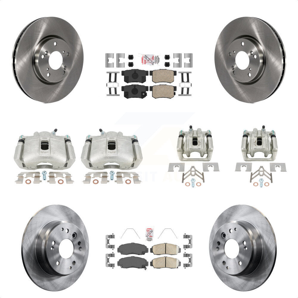 Front Rear Disc Brake Caliper Rotors And Ceramic Pads Kit (10Pc) For 2004-2005 Acura TL Automatic transmission KC8-102901N by Transit Auto