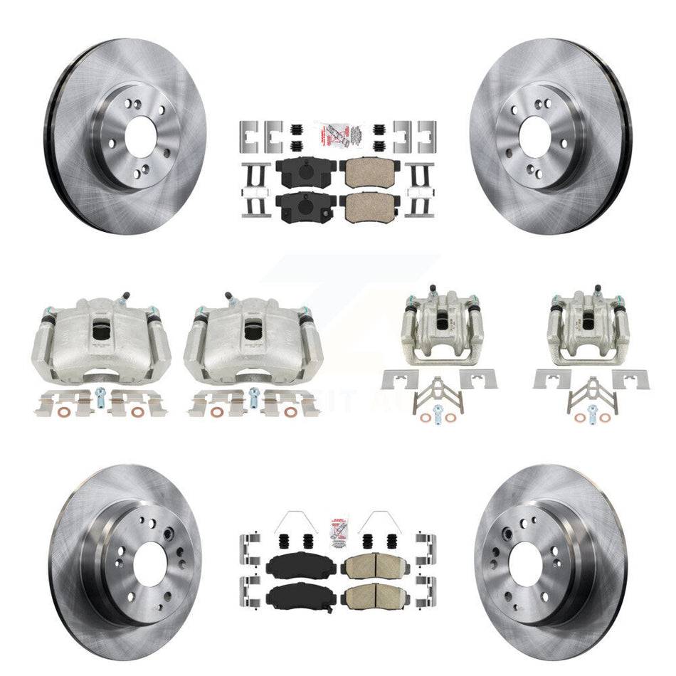 Front Rear Disc Brake Caliper Rotors And Ceramic Pads Kit (10Pc) For Acura TL KC8-102908N