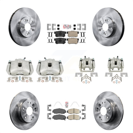 Front Rear Disc Brake Caliper Rotors And Ceramic Pads Kit (10Pc) For Acura TL KC8-102909N by Transit Auto