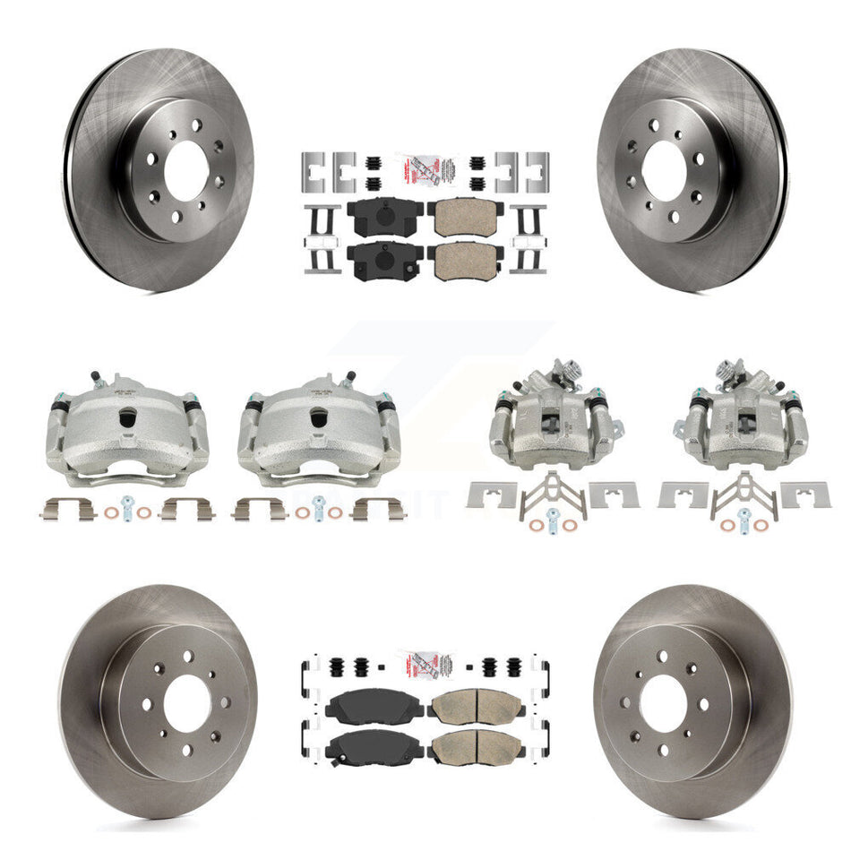 Front Rear Disc Brake Caliper Rotors And Ceramic Pads Kit (10Pc) For Honda Civic KC8-102913N