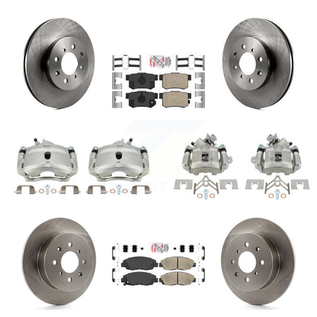 Front Rear Disc Brake Caliper Rotors And Ceramic Pads Kit (10Pc) For Honda Civic KC8-102915N