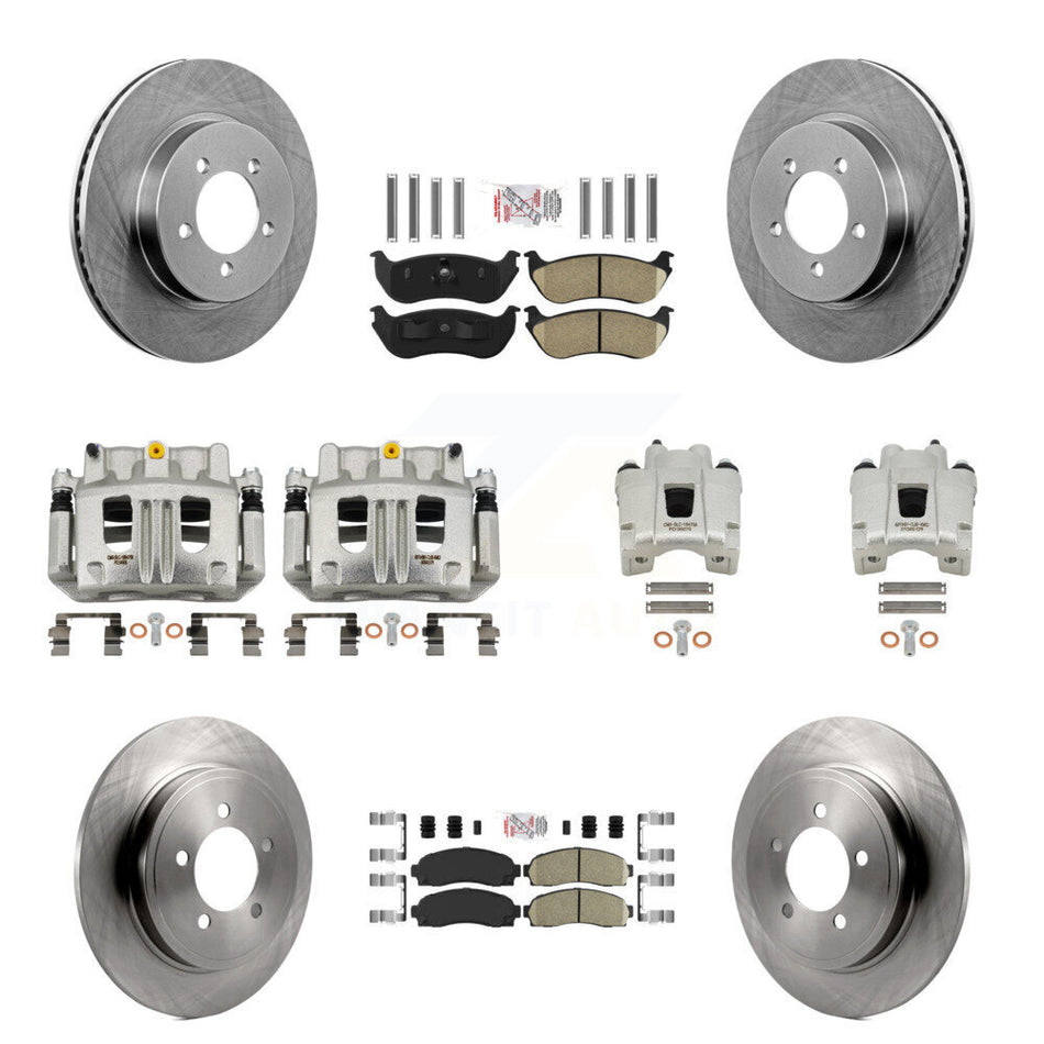 Front Rear Disc Brake Caliper Rotor And Ceramic Pad Kit (10Pc) For Ford Explorer Mercury KC8-102917N