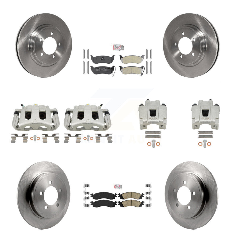 Front Rear Brake Caliper Rotor & Ameribrakes Pad Kit (10Pc) For Ford Explorer Sport Trac KC8-102919N