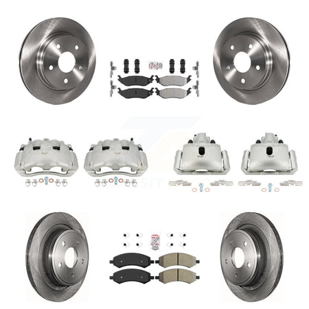 Front Rear Disc Brake Caliper Rotors And Semi-Metallic Pad Kit (10Pc) For Dodge Ram 1500 KC8-102922N