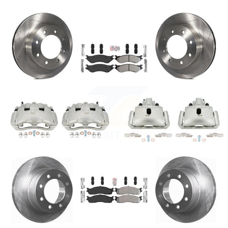 Front Rear Disc Brake Caliper Rotors And Semi-Metallic Pad Kit (10Pc) For Dodge Ram 1500 KC8-102927N