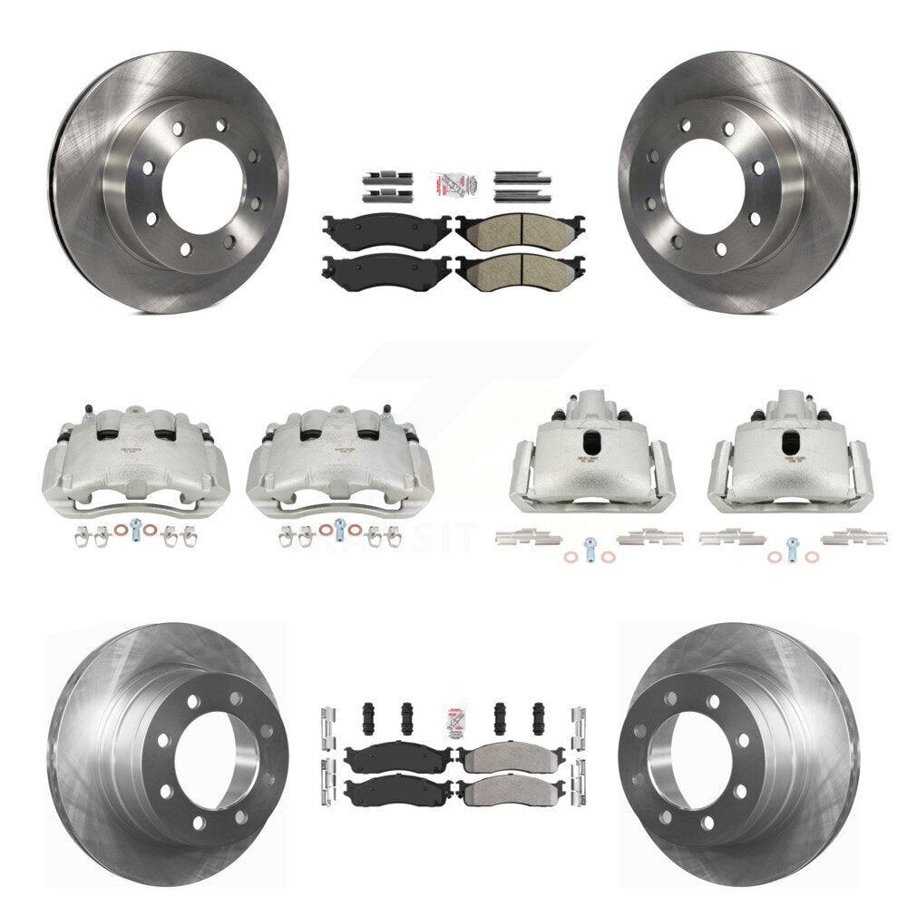 Front Rear Disc Brake Caliper Rotors And Semi-Metallic Pad Kit (10Pc) For Dodge Ram 1500 KC8-102929N