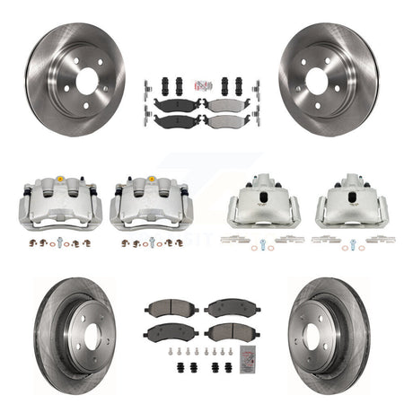 Front Rear Brake Caliper Rotor And Semi-Metallic Pad Kit (10Pc) For Chrysler Aspen Dodge KC8-102935N